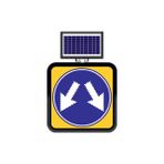 FM Trafik Solar Ledli 60X60 cm Çift Yönlü Yol Yol Bakım Levhası
