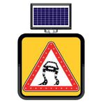FM Trafik Solar Ledli 60X60 cm Kaygan Yol Yol Bakım Levhası