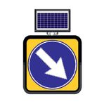 FM Trafik Solar Ledli 60X60 cm Sağa Mecburi Yön Yol Bakım Levhası