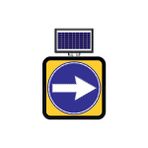 FM Trafik Solar Ledli 60X60 cm Sağdan Gidiniz Yol Bakım Levhası