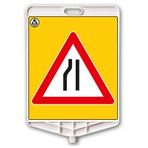 FM Trafik Soldan Daralan Yol Dikdörtgen Uyarı Levhası