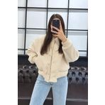 FMN Collection kadın oversize kesim trend cepli keçe görünümlü kaşe bomber trend muadil zr ceket mont