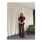 FMN Collection yarım balon kol premium seri asimetrik kesim bluz bol paça pantolon tok kumaş şık takım