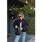 fmnbutik kadın çıtçıt kapama düğme ve cep detay orta boy astarlı oversize gabardin kaşe pinterest ceket mont