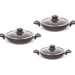 FMS G5001 6 Parça Siyah Granit Omlet Set