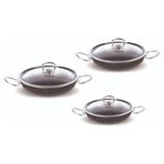 FMS G5019 Siyah 20-22-24 cm Granit 6 Parça Büyük Boy Omlet Set