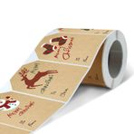 FNBK 5 x 7,5 cm 250 adet Noel çıkartması, kendinden yapışkanlı etiketler, kraft kağıdı, düğün, el işi, hediye paketleri, pasta ve mühür çıkartması