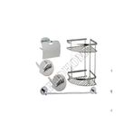 FNDHOME 5 Li Banyo Seti Köşe 2 Katlı Raf Şampuanlık Uzun Havluluk, Bornozluk, Geniş Wc Kağıtlık