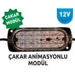 Fnirsi Luxury,5 Adet 12V İç ve Dış Ortam 12 ledli Animasyonlu Çakar Lamba Modül Çitt Renk Beyaz Kırmızı