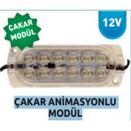 Fnirsi Luxury,5 Adet 12V İç ve Dış Ortam 12 ledli Animasyonlu Çakar Lamba Modül Sarı Renk