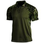 FNKDOR 2024 Polo Tişört Erkek Kısa Kollu Kamuflaj Patchwork Casual Polo Gömlek Polo Tişört, asker yeşili, 3XL