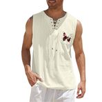 FNKDOR 5SZmOJRG Sıfır Kol Bej Erkek T-shirt