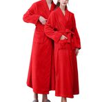FNKDOR Bornoz, üniseks, kadın, erkek, sabahlık, yumuşak kadife, uzun, kimono ev mantosu, E, XL
