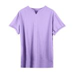 FNKDOR Büyük beden tişört, erkek, %100 pamuk, yazlık, V yaka, standart kesim, tek renkli, gündelik erkek tişörtleri, Mor, 3XL