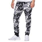FNKDOR Eşofman altı erkek koşu baskılı kamuflaj fitness boş zaman pantolonu Sports Shot Men 's pantolon, Gri, 3XL