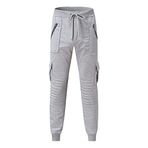FNKDOR Eşofman altı, erkek modası, yumuşak pantolon, birleştirme, sıcak, elastik baskılı spor pantolonu, rahat pantolon, spor, sıcak tutan kışlık pantolon, Gri, M