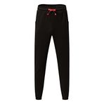 FNKDOR Eşofman altı, erkek modası, yumuşak pantolon, birleştirme, tek renkli, sıcak, elastik spor pantolonu, boş zaman pantolonu, spor, sıcak tutan kışlık pantolon, Siyah, XXL