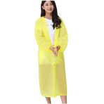 FNKDOR Eva 145 cm yağmurluk, şeffaf panço, yağmur aksesuarı, kadın ve erkek için, su geçirmez, yağmurluk, yürüyüş, bisiklet, kamp ve seyahat için (sarı, tek beden)