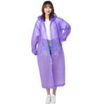 FNKDOR Eva 2'li paket yağmurluk, 150 cm, şeffaf, kadın ve erkek için, su geçirmez, yağmurluk, yürüyüş, bisiklet, kamp ve seyahat için (mor, tek beden)