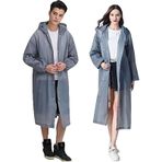 FNKDOR Eva 2'li paket yağmurluk, 150 cm, şeffaf panço, kadın ve erkek için, su geçirmez, yağmurluk, yürüyüş, bisiklet, kamp ve seyahat için (gri, tek beden)
