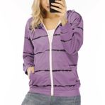 FNKDOR Fermuarlı Sweat Ceket, Kadın Kapüşonlu Büyük Bedenler Çizgili İnce Fermuarlı Kapüşonlu Ceket Sweatshirt Ceket, sıcak gül rengi, XL Plus