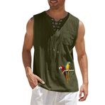 FNKDOR İLPEZW0J Sıfır Kol Asker Yeşili Erkek T-shirt
