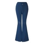 FNKDOR Kadın kot pantolon, geniş kot pantolon, orta bel, yırtık delikli kot pantolon, Koyu mavi, XL
