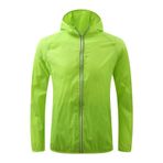 FNKDOR Kadın yağmurluğu, su geçirmez, dış mekan montu, yazlık, nefes alır, hafif, ultra ince, yürüyüş, seyahat, trekking bisiklet montu, kapüşonlu rüzgarlık, Nane yeşili, 4XL
