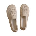 FNKDOR Kadınlar için babet ayakkabısı, şık, rahat, yazlık ayakkabı, slip, geniş, düz ayakkabı, file örgü, elbise, ayakkabı, loafer beden: 36-43, Beyaz, 37 EU