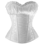 FNKDOR Korse, korse, korse, korse, kadınlar için, büstiyer, şekillendirici giyim, iç çamaşırı, dantel, bel, Push-Up Bodysuit, Beyaz, 4XL