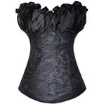 FNKDOR Korse, korse, korse, korse, kadınlar için, büstiyer, şekillendirici giyim, iç çamaşırı, dantel, bel, Push-Up Bodysuit, Siyah, 4XL
