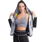 FNKDOR Korse Korse, Spor Bedeni, Kıyafet, Şekillendirici Giyim, Vücut Kolları, Büyük Sweat Uzun Kadın Korse Şekillendirici Ürün, Gümüş., XXL