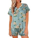 FNKDOR Pijama Kadın Pijama ve Pijama Kadın Pijama Seti Saten Gecelik Seksi İç Çamaşırı V Yaka Gömlek Şort Gecelik Ev Giyimi #7, a, 4XL