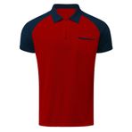 FNKDOR Polo tişört, erkek, kısa kollu, göğüs cepli, pamuk, polyester, bol kalıp, fermuarlı, polo gömlek, yazlık üst giyim, erkek tişörtü, Kırmızı, M