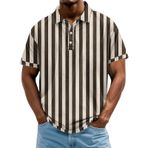 FNKDOR Polo tişört, erkek, kısa kollu, polyester, bol kalıp, dikey çizgili, nefes alan polo gömlek, yazlık üst giyim, erkekler için, Koyu mavi, 4XL