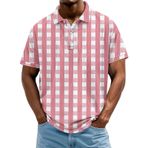 FNKDOR Polo tişört, erkek, kısa kollu, polyester, bol kalıp, kareli nefes alan polo gömlek, yazlık üst giyim, erkekler için, Mavi, 3XL