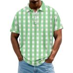 FNKDOR Polo tişört, erkek, kısa kollu, polyester, bol kalıp, kareli nefes alan polo gömlek, yazlık üst giyim, erkekler için, sıcak gül rengi, 3XL