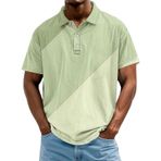 FNKDOR Polo tişört, erkek, kısa kollu, polyester, bol kalıp, nefes alan renk bloğu, polo gömlek, yazlık üst giyim, erkekler için, Koyu mavi, 4XL