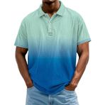 FNKDOR Polo tişört, erkek, kısa kollu, polyester, bol kalıp, renk geçişli, nefes alan polo gömlek, yazlık üst giyim, erkekler için, Koyu mavi, 5XL