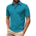 FNKDOR Polo tişört, erkekler için, kısa kollu, pamuk, polyester, bol kalıp, rahat, polo gömlek, yazlık üst giyim, erkekler için, Gök mavisi, XXL
