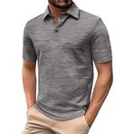 FNKDOR Polo tişört, erkekler için, kısa kollu, pamuk, polyester, bol kalıp, rahat, polo gömlek, yazlık üst giyim, erkekler için, Siyah, L