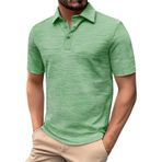 FNKDOR Polo tişört, erkekler için, kısa kollu, pamuk, polyester, bol kalıp, rahat, polo gömlek, yazlık üst giyim, erkekler için, Yeşil., L