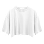 FNKDOR Spor tişört, kadın, büyük beden, bol, nefes alır, Crop spor tişörtü, Beyaz, S