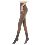 FNKDOR Termal Külotlu Çorap Kadın, Ten Rengi, Kış Sıcak Tutan Astarlı Polar Termal Tayt, 90/200/300 g, Kışlık, Siyah, M
