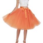FNKDOR Tutu Kadın Genç Kız Tül Etek Cosplay Karnaval Parti Kostümü Kabarık Tütü Etek Bale Etek Dans Elbisesi 1 3 6 5, Turuncu., Tek Beden