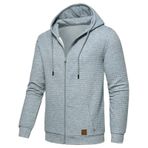 FNKDOR Waffel GY-2 Kapüşonlu Fermuarlı Erkek Sweatshirt