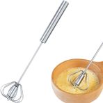 Fnoko Paslanmaz Çelik Yarı Otomatik Yumurta Çırpıcı - 25,4 cm Elle İtmeli Döner Çırpıcı Karıştırıcı (1 Paket 25,4 cm)