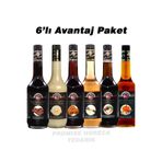 FO 6'lı Avantaj Paketi Çikolata Beyaz Çikolata Karamel Vanilya Fındık Bal kabağı Şurubu 70cl