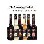 FO 6'lı Avantaj Paketi Çikolata Beyaz Çikolata Karamel Vanilya Fındık Frambuaz Şurubu 70cl