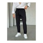 FO4RBS KM06342 Dubble paça kumaş jogger pantolon SİYAH M